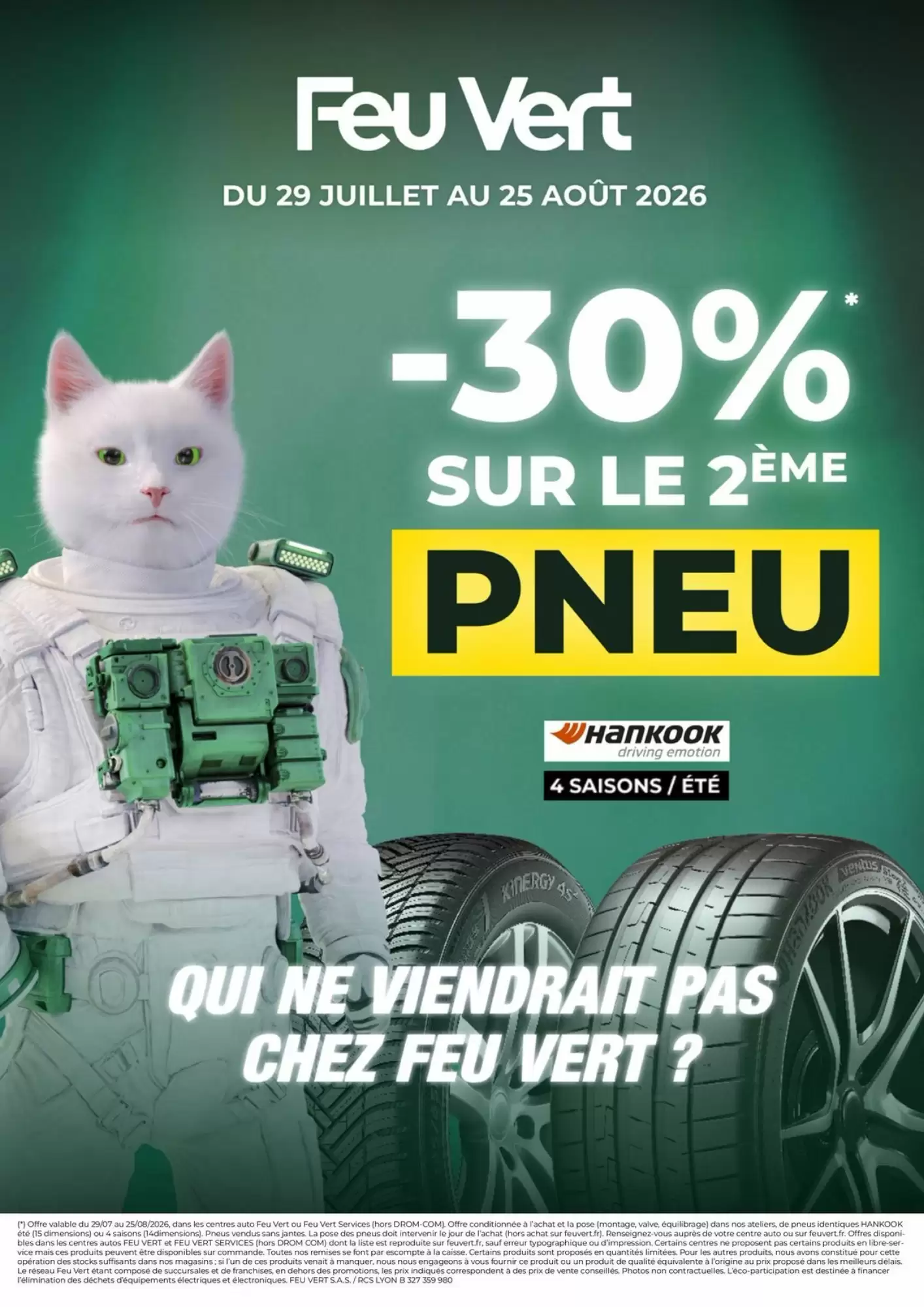Catalogue Feu Vert du 29 juillet au 25 août 2026 - Couverture