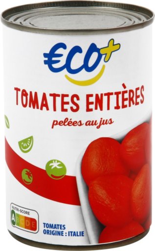 Tomates Entières Pelées Au Jus 240G - ECO +