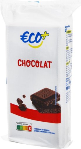 Chocolat Noir Tablette - 5 x 100 g - ECO +
