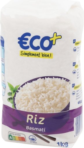 Riz basmati sachet - 1 kg - ECO +