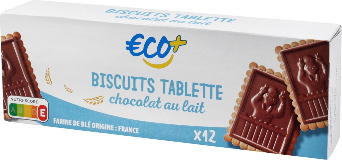 Biscuit tablette goût chocolat au lait - 150 g - ECO +
