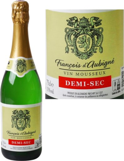 Vin mousseux demi-sec 11% - 75cl - FRANCOIS D'AUBIGNE