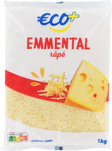 Emmental râpé 30%Mat.Gr. - 1 kg - ECO +
