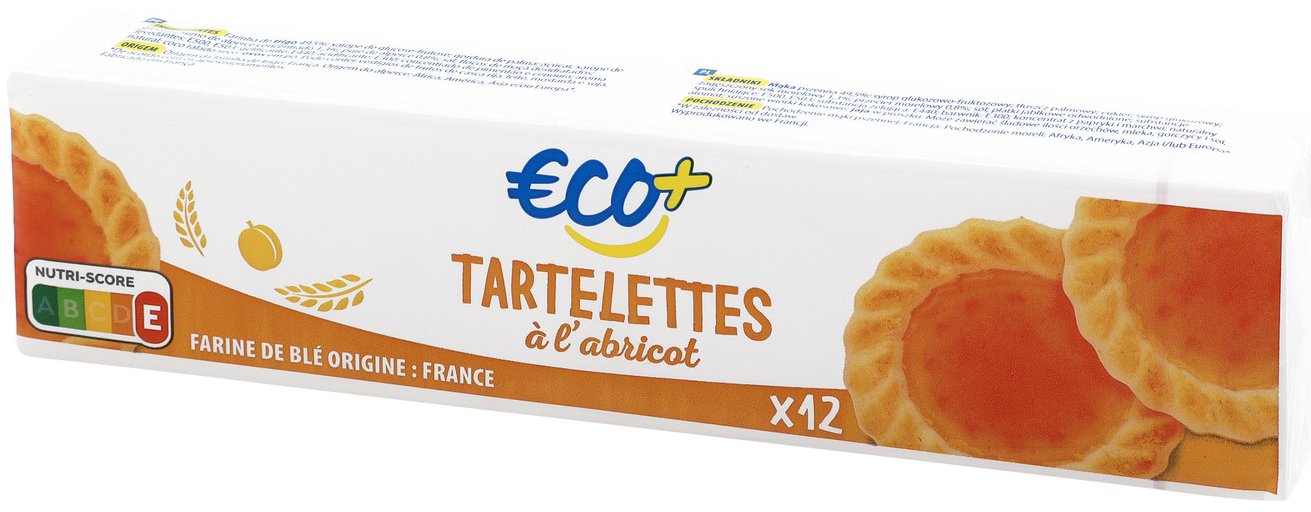 Tartelettes à l'abricot x 12 - 200 g - ECO +