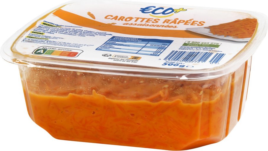 Carottes râpées - 500 g - ECO +