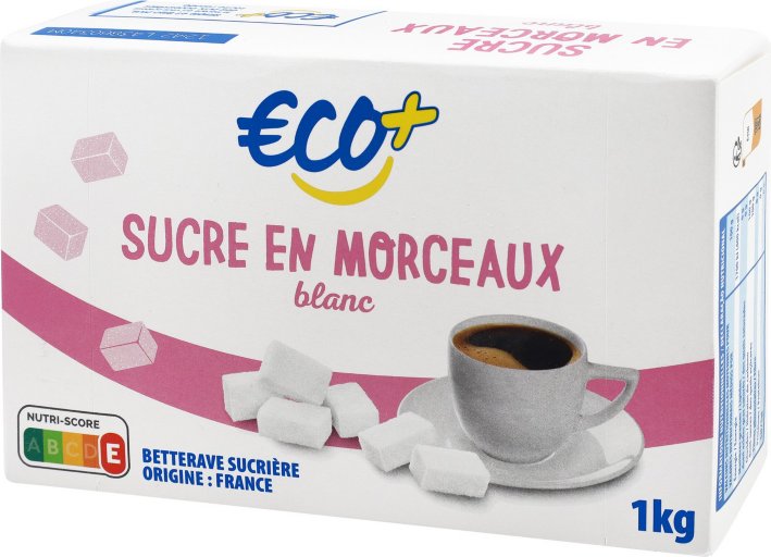 Sucre blanc en morceaux - 1 kg - ECO +
