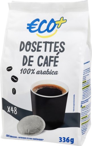 Dosettes de café 100% arabica x 48 - 336 g - ECO +