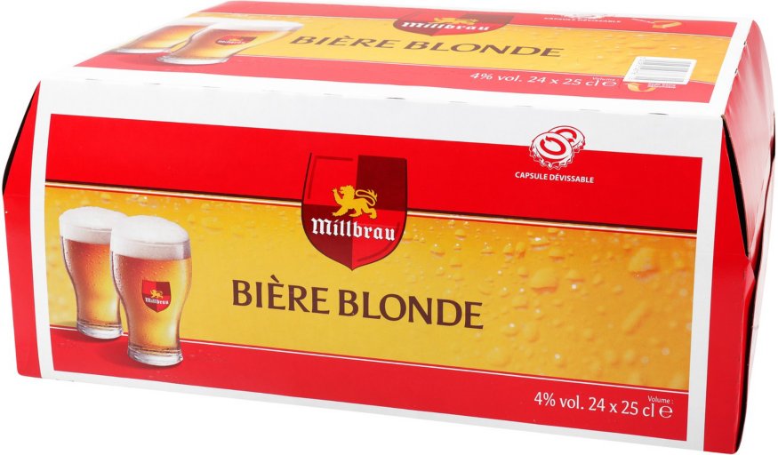 Bière blonde 4% - 24x25cl - MILLBRAU