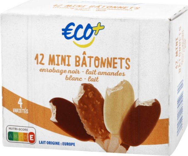 Mini bâtonnets vanille chocolat x 12 - 405,6 g - ECO +