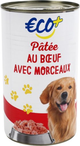 Pâtée au boeuf avec morceaux - 1200 g - ECO +