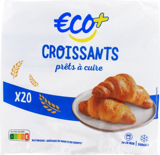 Croissants surgelés x 20 - 1,1 kg - ECO +