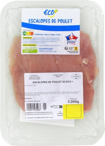 Escalopes de poulet x 2 - 240 g - ECO +