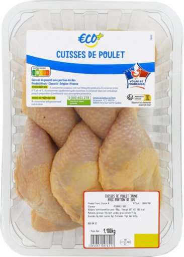 Cuisses de poulet jaune - 1,1 kg - ECO +