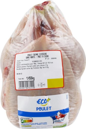 Poulet entier blanc - 1,45 kg - ECO +