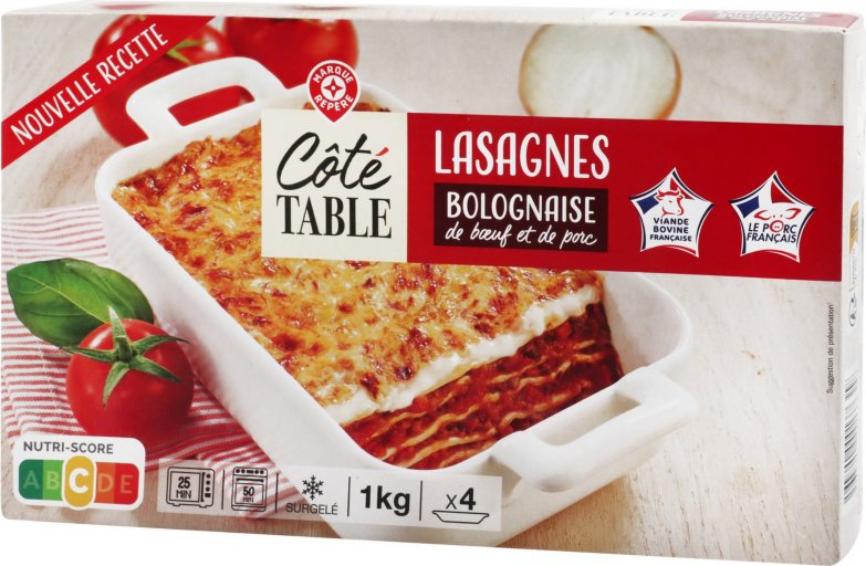 Lasagnes à la bolognaise - 1 kg - COTE TABLE