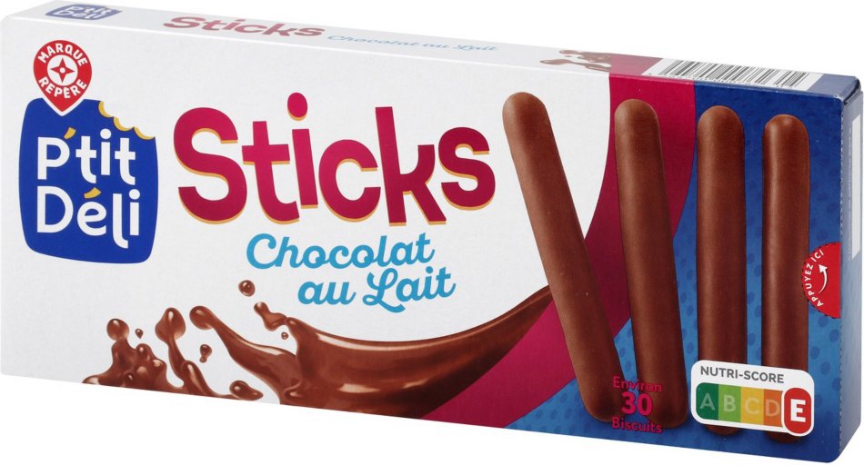 Bâtonnets enrobés de chocolat au lait - 150 g - P'TIT DELI