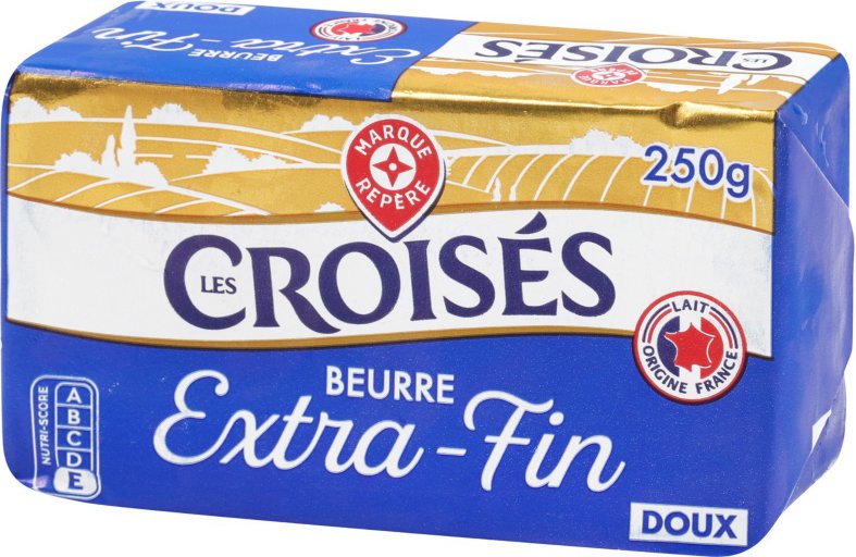 Beurre extra fin doux 82% Mat.Gr - 250G - LES CROISES