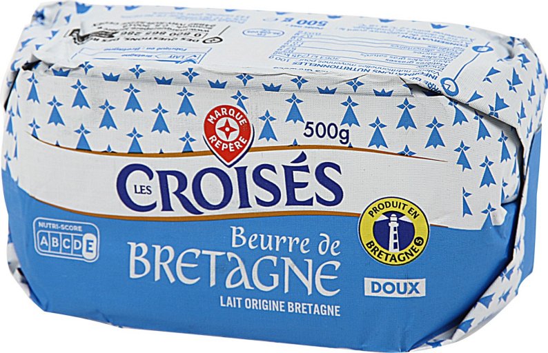 Beurre bretagne doux 82% Mat.Gr - 500G - LES CROISES