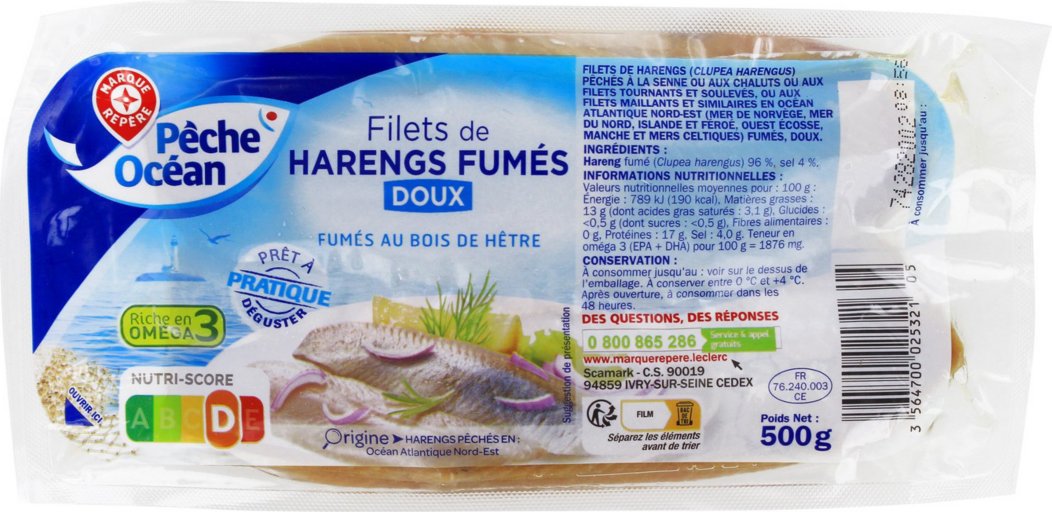 Filets hareng doux - 500G - PECHE OCEAN