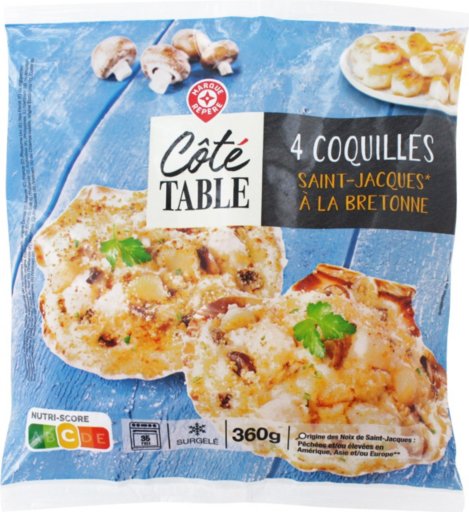 Coquilles Saint-Jacques à la crème fraîche - 4 x 90g - COTE TABLE