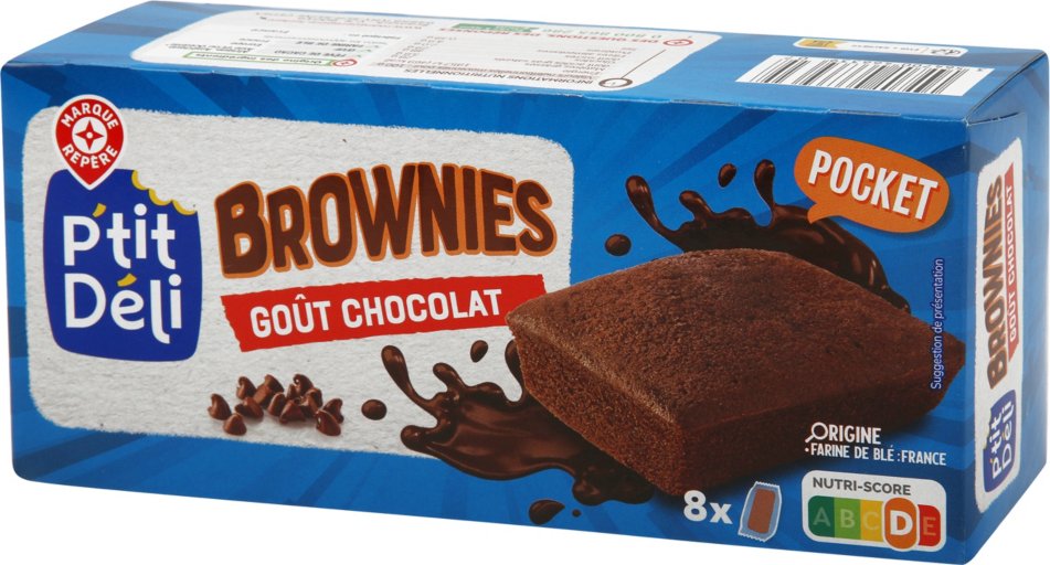 Brownies individuels choco et pépites - 240 g - P'TIT DELI