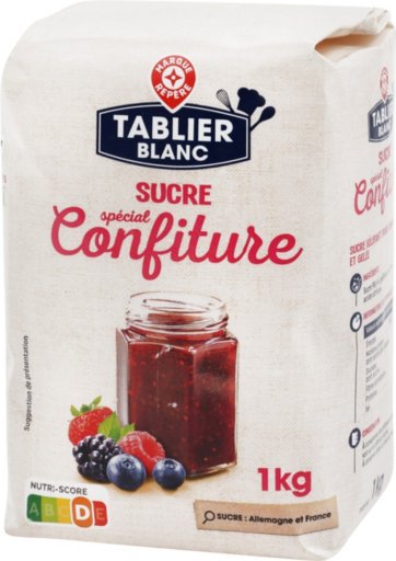 Sucre blanc poudre gélifiant - 1 kg - TABLIER BLANC