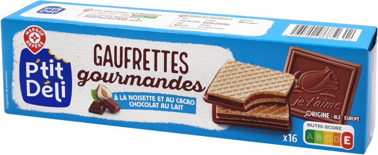 Gaufrettes pralinées recouvertes de chocolat au lait - 175 g - P'TIT DELI