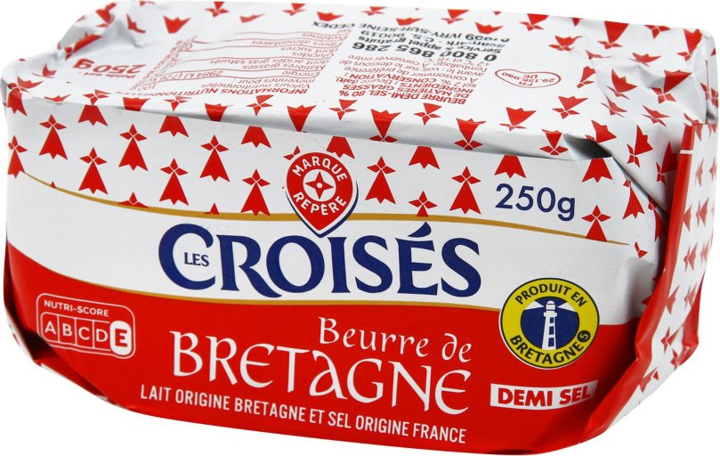 Beurre bretagne 1/2 sel 80% Mat.Gr - 250G - LES CROISES