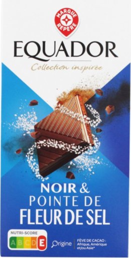 Chocolat Noir Et Feur De Sel - 100 g - EQUADOR