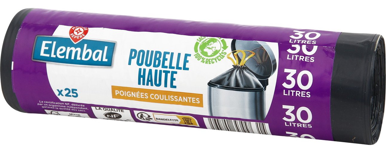 Sacs poubelle haute - 30 l x 25 - ELEMBAL