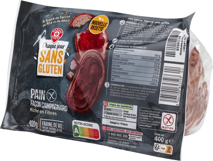 Pain campagnard sans gluten - 400 g - CHAQ. JR S/ GLUTEN