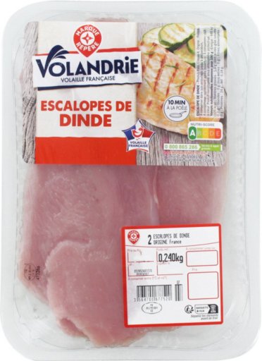 Escalopes de dinde x 2 - 240 g - VOLANDRIE
