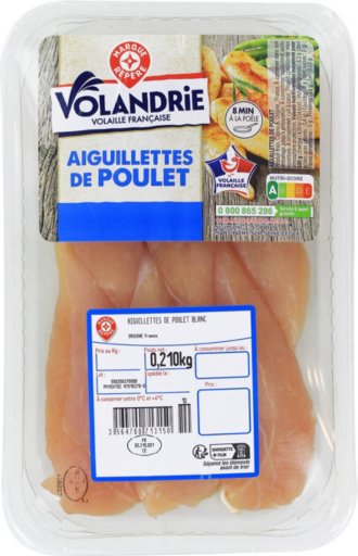 Aiguillettes de poulet blanc - 210 g - VOLANDRIE