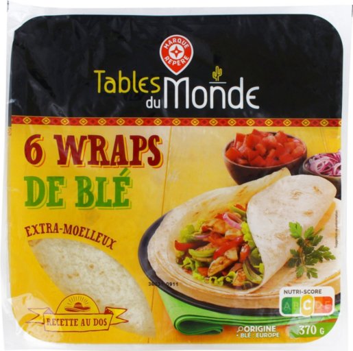 Wraps de blé nature extra moelleux - 370 g - TABLES DU MONDE