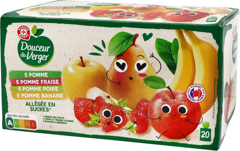 Gourdes allégées en sucres multi variétés - 20 x 90 g - DOUCEUR DU VERGER
