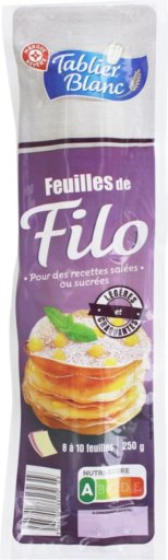 feuilles de filo - 250 g - TABLIER BLANC