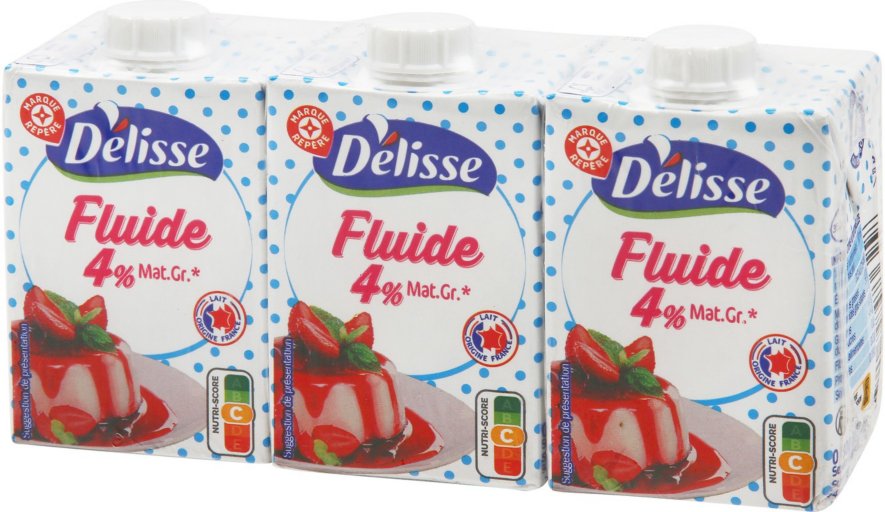 Spécialité laitière fluide UHT 4% Mat. Gr. - 3 x 20 cl - DELISSE