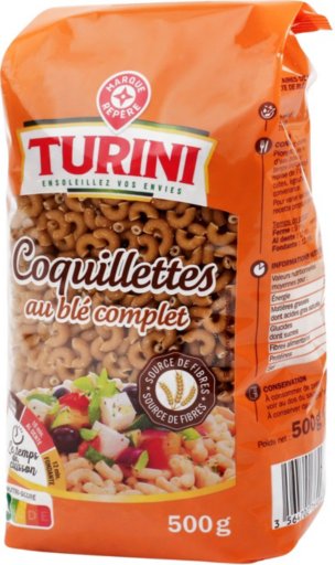 Coquillettes au blé complet - 500G - TURINI