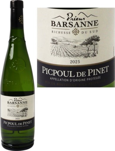 Vin Blanc Picpoul de Pinet AOP - 75cl - PRIEUR BARSANNE