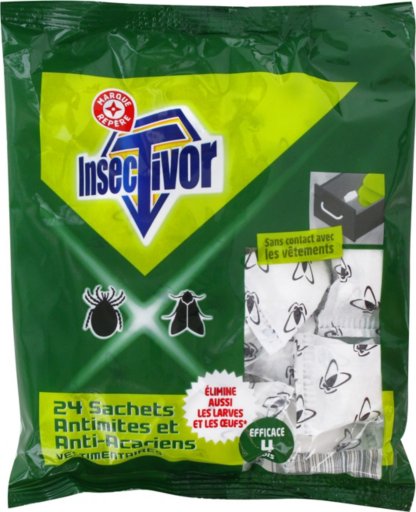 Sachets antimites et acariens vestimentaires X24 - INSECTIVOR