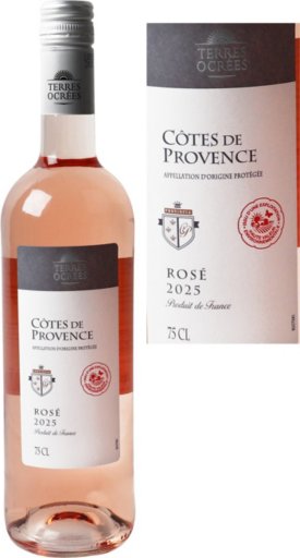 Vin Rosé Côtes de Provence AOP - 75cl - TERRES OCREES