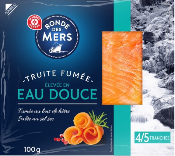 Truite fumée élevée en eau douce 4/5 tranches - 100g - RONDE DES MERS