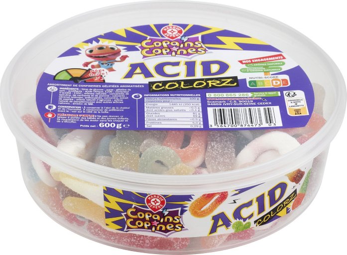 Assortiment gélifiés acides - 600 g - COPAINS COPINES