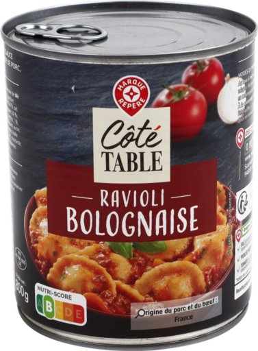 Ravioli à la bolognaise - 800G - COTE TABLE