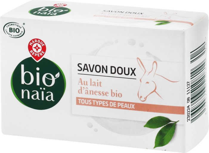 Savon Solide Doux au Lait d'Anesse Bio - 100 g - BIONAÏA