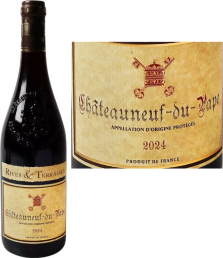 Vin Rouge Châteauneuf-Du-Pape AOP - 75cl - RIVES ET TERRASSES