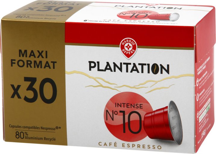 Capsules aluminium de café intense x 30 - 156 g - PLANTATION