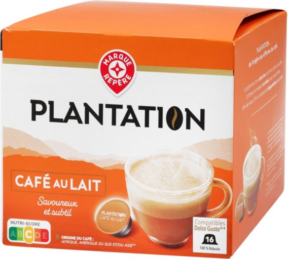 Capsules de café compatible dolce gusto café au lait x 16 - 152 g - PLANTATION