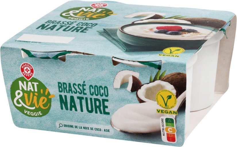 Brassé nature au lait de coco - 4 x 100 g - VEGE