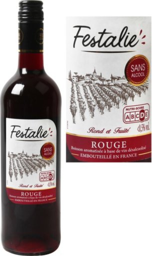 Vin rouge sans alcool - 75cl - FESTALIE